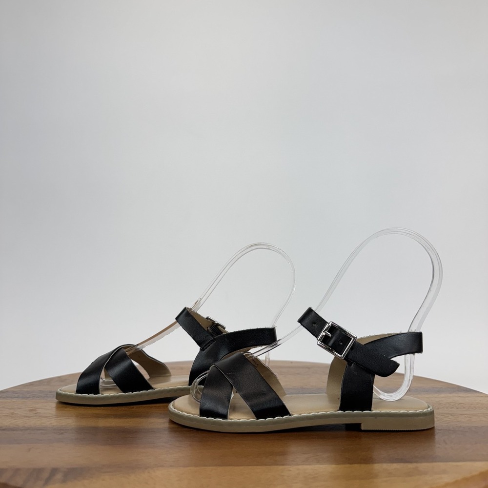 New Girls Little Kids Tucker + Tate Tarya Black Strappy Sandals Size 11 C